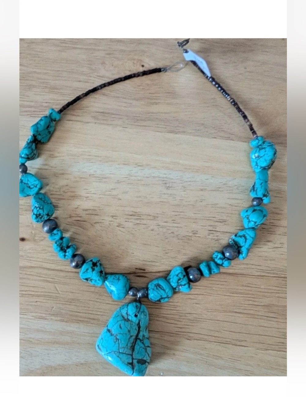 Turquoise Stone Beaded Necklace - Navajo